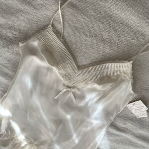 NWT Vintage Ivory Satin Slip Nightie